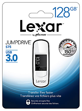 Lexar® JumpDrive® S75 USB 3.0 Flash Drive, 128GB
