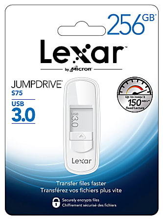 Lexar® JumpDrive® S75 USB 3.0 Flash Drive, 256GB