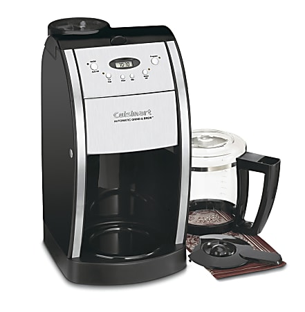 Cuisinart DGB 550BKP1 Grind Brew 12 Cup Automatic Coffeemaker BlackSilver -  Office Depot