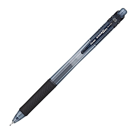 Pentel® EnerGel™ X Retractable Liquid Gel Pens, Fine Point, 0.5 mm, Black Barrel, Black Ink, Pack Of 12 Pens