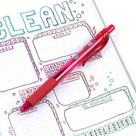 Pentel EnerGel X Retractable Gel Pens Fine Point 0.5 mm Red Barrel Red ...