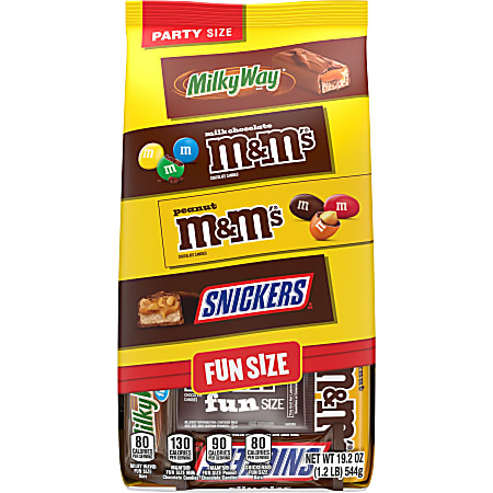 Mars M&amp;M's, Snickers &amp; Milky Way Fun Size Chocolate Candy Variety Pack, 19.2 Oz Bulk Bag