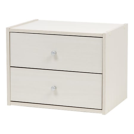 IRIS TACHI 13"H Modular Stacking Storage Box With Drawers, Off White