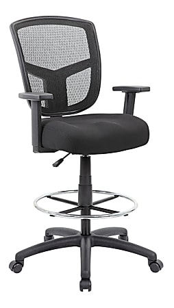 Boss Office Products Contract Mesh Drafting Stool, Black