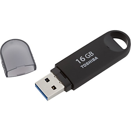 Toshiba 16GB TransMemory USB 3.0 Flash Drive - 16 GB - USB 3.0 - 70 MB/s Read Speed - 10 MB/s Write Speed - Black - 5 Year Warranty