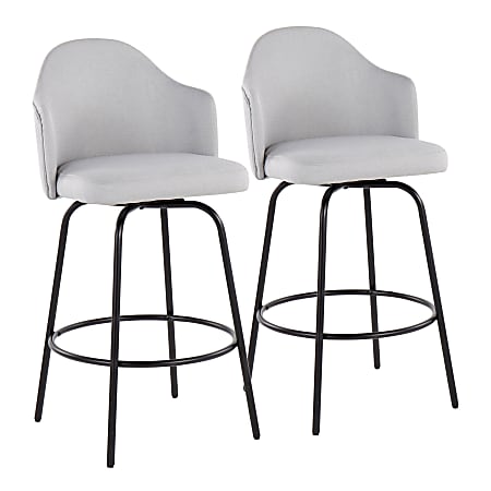 LumiSource Ahoy Fixed-Height Counter Stools, Light Gray/Black,