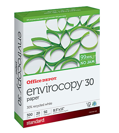 Office Depot EnviroCopy Copy Paper White Letter 8.5 x 11 500