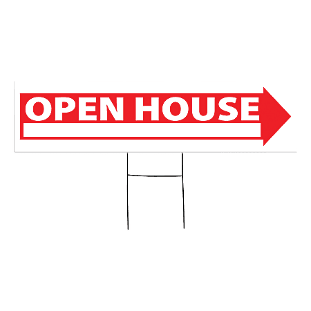 Outdoor House Sign, Open House, 6" x 24"