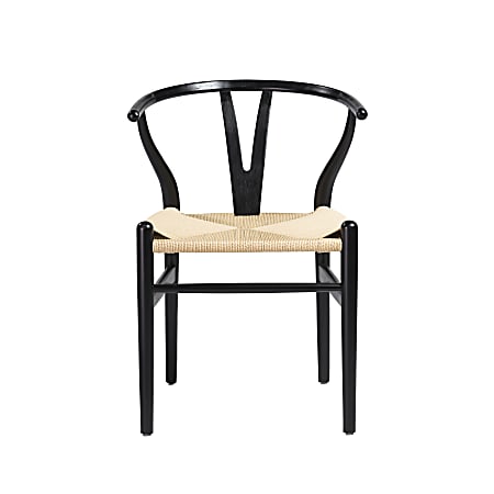 Eurostyle Evelina Side Chairs, Natural/Black, Set Of 2 Chairs