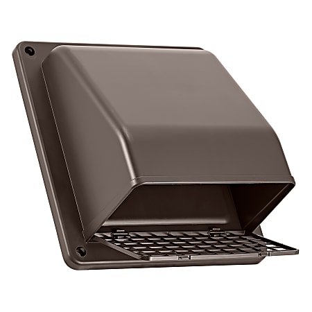 Lambro® 6-In. Plastic Wall Exhaust or Air Intake Vent with Hinged Screen and Removable Damper, Brown, 351