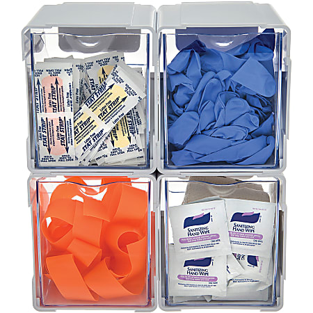 Deflecto Interlocking Tilt Bins Medium Size ClearWhite Pack Of 4