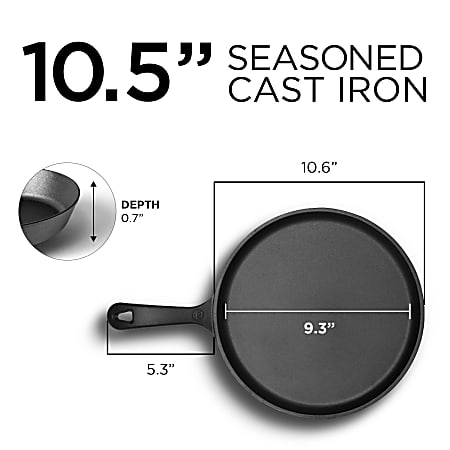 Skillet/Griddle, With Lid, Seasoned Cast Iron, 10-1/4-In.