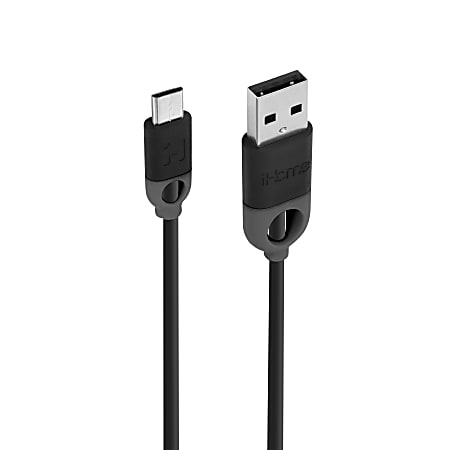 iHome Dual Strain Relief TPE Micro USB Cable, 6', Black, IH-CT2053B
