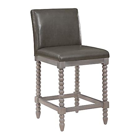Office Star Abbott Spindle Counter Stool, Brushed Gray/Pewter