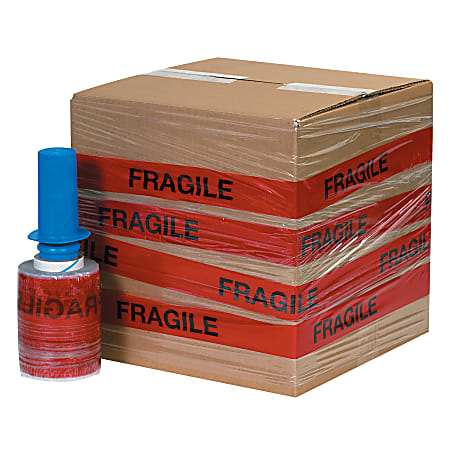 GoodWrappers® Preprinted Identiwrap Stretch Film, "Fragile," 80 Gauge, 5" x 500', Pack Of 6
