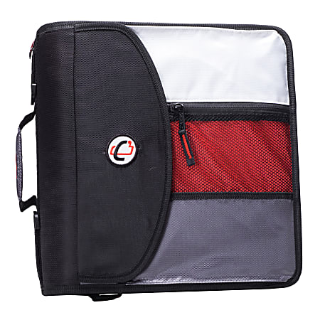 Case-it® The Mighty Zip 3-Ring Binder Backpack, 3" Round Rings, Assorted Colors