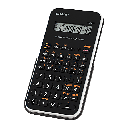 EL-501XBWH Scientific Calculator, 10-Digit LCD, Black/White