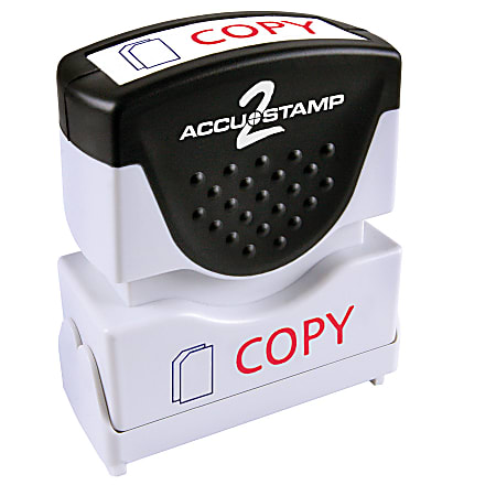 AccuStamp2 Copy Stamp, Shutter Pre-Inked Two-Color Copy Stamp, 1/2" x 1-5/8" Impression, Red/Blue Ink