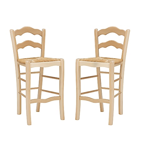 Linon Home Décor Products Flores Counter Stools, Natural, Set Of 2 Stools
