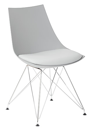 Ave Six Eiffel Bistro Chairs, Medium Gray/Chrome, Pack