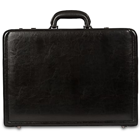 Kenneth Cole Reaction Leather Attache With 17" Laptop Pocket, Black