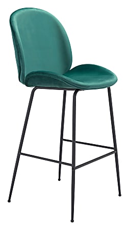 Zuo Modern Miles Bar Chair, Green/Black