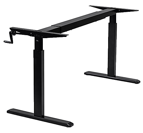 Mount-It! MI-7931 44"W Stand-Up Desk Frame With Manual Crank, Black