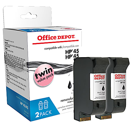 Office Depot® Brand 45A-2 (HP 45 / C6650BN) Remanufactured Black Ink Cartridges, Pack Of 2