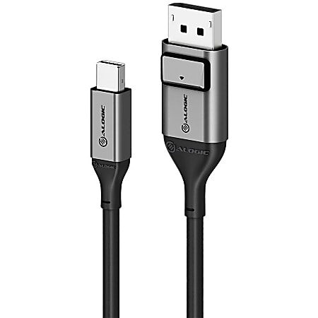 ALOGIC Ultra Mini DisplayPort to DisplayPort Cable - Male to Male - 01m -Up to 8K@60Hz - Space Grey - 3.28 ft DisplayPort/Mini DisplayPort A/V Cable