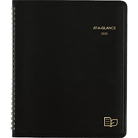 2025 AT-A-GLANCE® Monthly Planner, 7" x 8-3/4", 100% Recycled, Black, January To December, 70120G0525