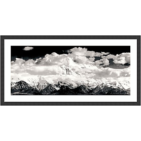Amanti Art Mount McKinley Range Clouds Denali National Park Alaska 1948 by Ansel Adams Wood Framed Wall Art Print, 38"W x 19"H, Black