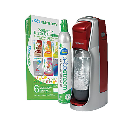 SodaStream Jet Soda Maker Starter Kit Red - Office Depot
