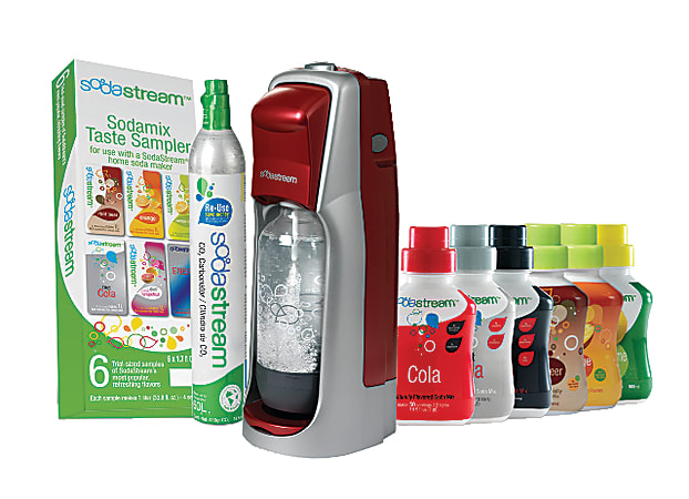 SodaStream Jet Soda Maker Starter Kit Red - Office Depot