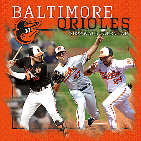 Lang Turner Licensing Monthly Wall Calendar, 12" x 24", Baltimore Orioles, January To December 2022