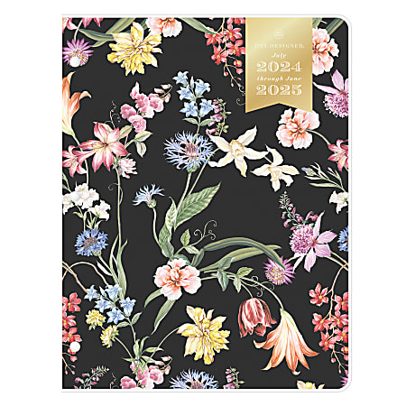 Day Designer Planning Calendar DD Wild Blooms Clear 8.5x11 AY24 25 Monthly Stapled