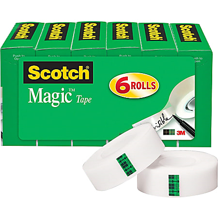 Scotch® Magic™ Tape, 0.75" x 83.34', Transparent, Pack Of 6 Rolls
