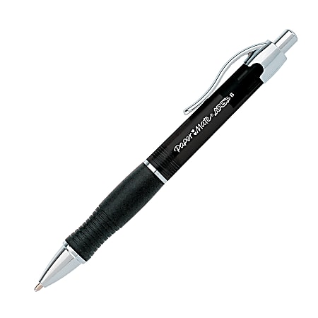 Paper Mate® Apex® Ballpoint Pens, 1.6 mm, Bold Point, Black Barrel, Black Ink, Pack Of 12