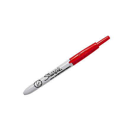 Sharpie® Retractable Permanent Markers, Ultra-Fine Point, Red,