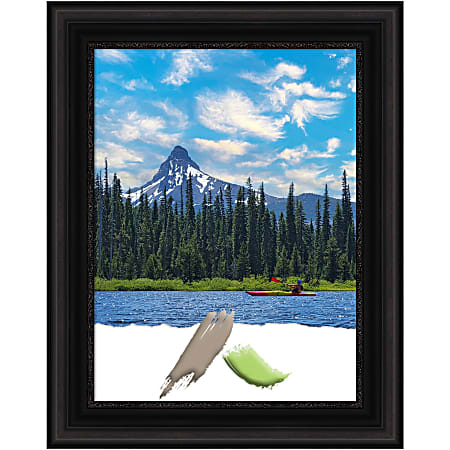 Amanti Art Picture Frame, 24" x 30", Matted For 18" x 24", Parlor Black