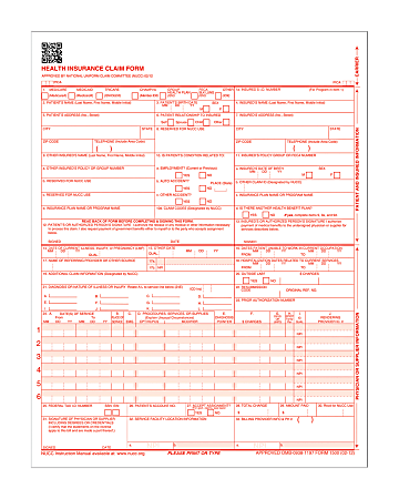 Adams® Health Insurance Claim Forms, 8 1/2" x 11", White, Pack Of 250
