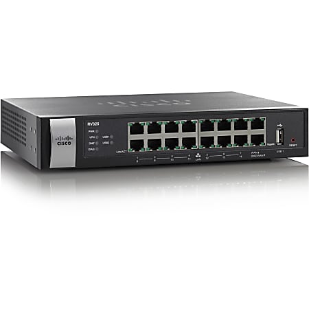 Cisco RV325 Dual WAN VPN Router - 16 Ports - SlotsGigabit Ethernet - Desktop