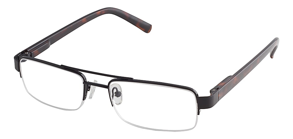 ICU Eyewear Men's Rimless Reading Glasses, Black, 2.25x