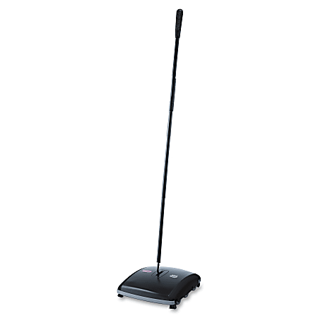 Rubbermaid Commercial Dual Action Sweeper - 7.50" Brush Face - 42" Handle Length - 10.5" Overall Length - 4 / Carton - Black
