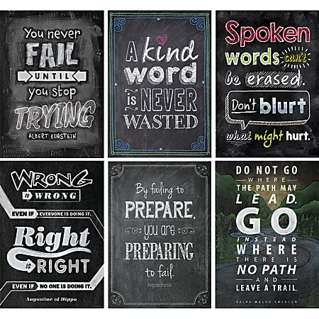 Creative Teaching Press® Chalk It Up! Inspire U Posters Pack #2, Pack Of 6 Posters