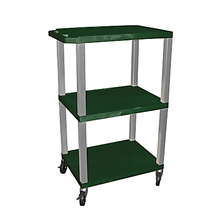 H. Wilson Plastic Utility Cart With Electrical Assembly, 42 1/2"H x 24"W x 18"D, Hunter Green