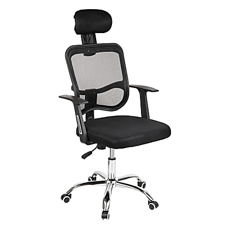 Mind Reader Ergonomic Mesh High-Back Swivel Executive Office Chair, 42 1/2-47"H, Black