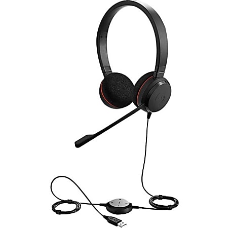 Jabra Evolve 20 MS Stereo USB Headset (Black) with Noise Cancellation