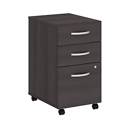 Bush Business Furniture Studio C 20-1/4"D Vertical 3-Drawer Mobile File Cabinet, Storm Gray, Standard Delivery