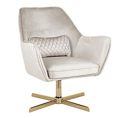 LumiSource Diana Contemporary Lounge Chair, Cream/Gold