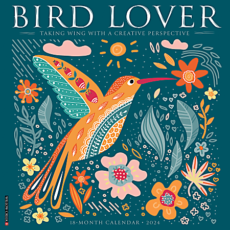 2024 Willow Creek Press Art & Design Monthly Wall Calendar, 12" x 12", Bird Lovers, January To December